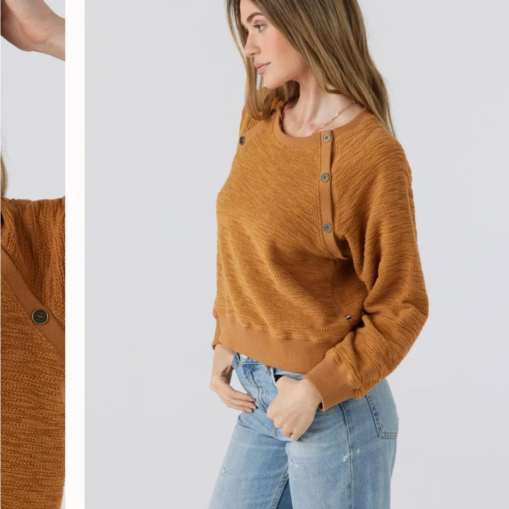 Sol Angeles Marin Slub Crewneck Sweater     - L (NWT) - Picture 5 of 5